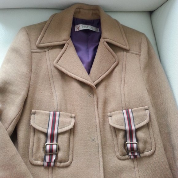 COPY - XS Taupe military wool coat good condition - Picture 2 of 3